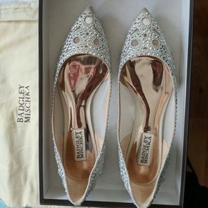Badgley Mischka Gigi pointed bridal flats